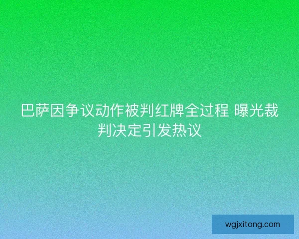 巴萨因争议动作被判红牌全过程 曝光裁判决定引发热议 巴萨因争议动作被判红牌全过程 曝光裁判决定引发热议